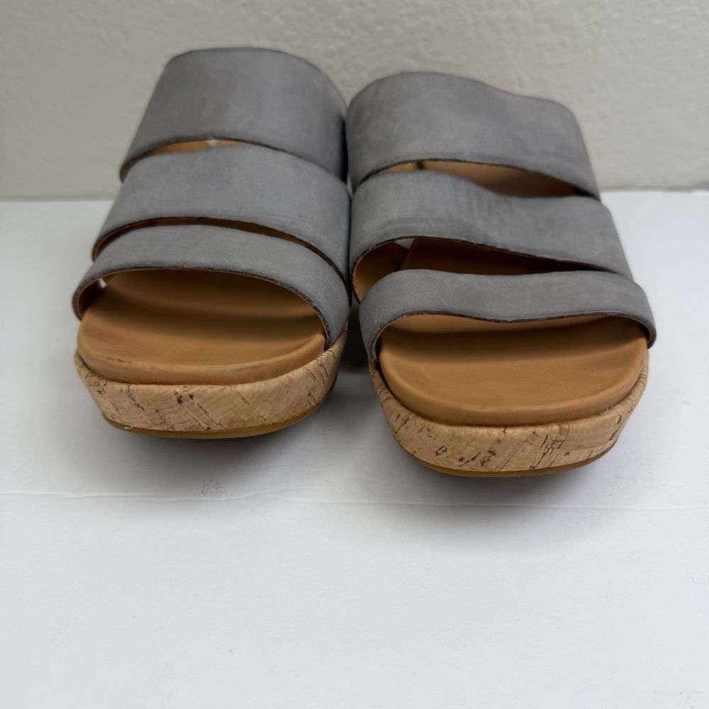 Kork-Ease Women’s Menzie Triple Strap Slip-On Leather Cork Wedge Sandals Size 8 - Picture 3 of 11